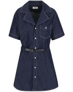 Celine Short Sleeve Dress - Blue