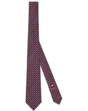 Gucci Gg Silk Jacquard Tie - Purple