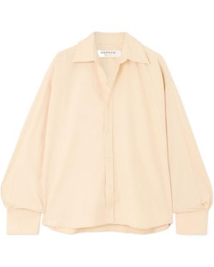 Carven Oversized Silk-Habotai Shirt - Natural