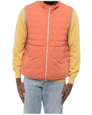 Brunello Cucinelli Feather-Down Padded Gilet - Orange