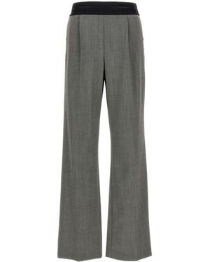 Helmut Lang Logo Band Pull-On Suit Pants - Gray