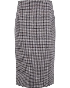 P.A.R.O.S.H. P.A.R.O..H. Lauried Houndstooth Pencil Skirt - Grey