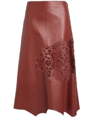 Chloé Simple Leather Skirt - Red