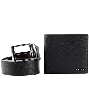 Bally Logo Wallet Belt Set - Black