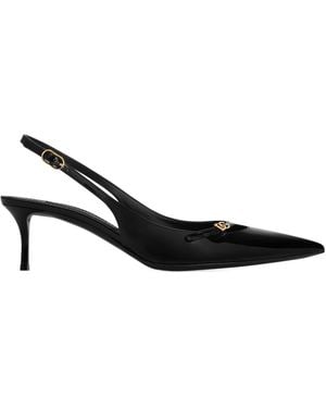 Dolce & Gabbana Pointed Toe Slingback Court Shoes - Black