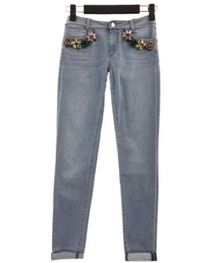 Max Mara Logo Detail Jeans - Blue