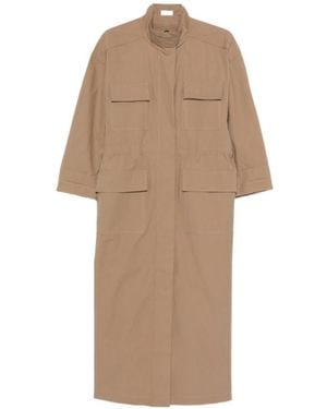 Brunello Cucinelli Flap-Pocket Maxi Dress - Natural