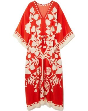 Eres Holi Printed Kaftan - Red