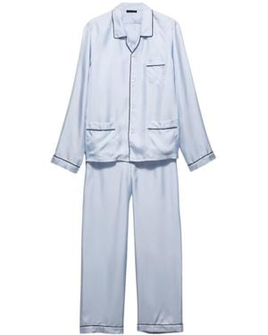 Prada Silk Twill Pyjamas - Blue