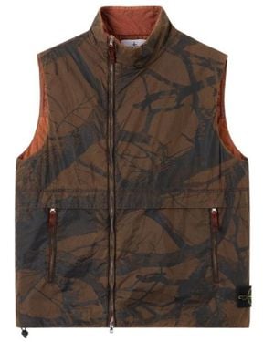 Stone Island Padded Vest With Wind Resistance And Anti-Drop - Brown