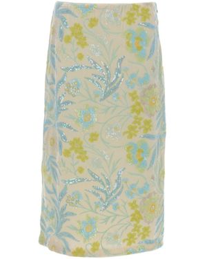 Baum und Pferdgarten Sequined Floral Skirt - Green