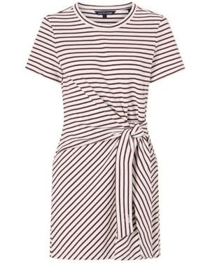 Veronica Beard Elvaris Striped Knotted Jersey Mini Dress - Natural