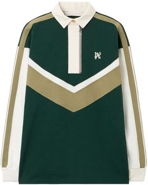 Palm Angels Monogram Colorblock Polo Shirt Dark - Green