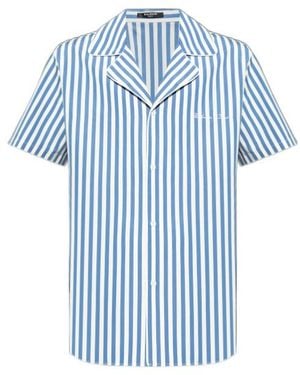Balmain Short-Sleeved Striped Pyjama Shirt - Blue