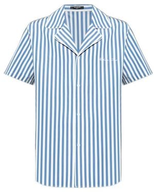 Balmain Short-Sleeved Striped Pyjama Shirt - Blue