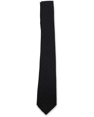 Saint Laurent All-Over Patterned Tie - Black