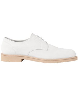 Brunello Cucinelli Reversed Calfskin Lightweight Derbys - White