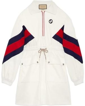 Gucci Technical Jersey Polo Dress - White