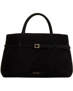 MANU Atelier Buckle Detailed Top Handle Bag - Black