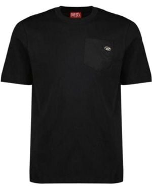 DIESEL Logo Plaque Crewneck T-Shirt - Black