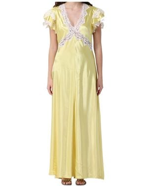 Alberta Ferretti V-Neck Dress - Yellow