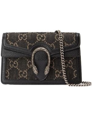 Gucci Dionysus Series Gg Super Mini Shoulder Bag - Black