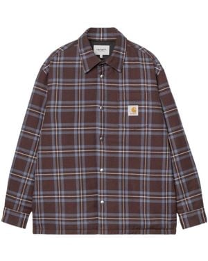 Carhartt Baird Check-Pattern Buttoned Jacket - Purple