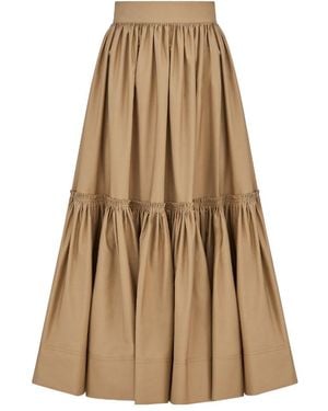 Dior Flared Mid-Length Skirt - Natural