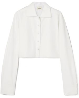 KHAITE Crop Cotton Shirt - White