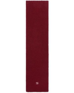Celine Ribbed Cashmere Scarf - Red