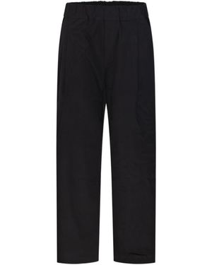 A PAPER KID Wool Straight-Leg Trousers - Black