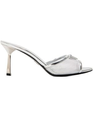 Prada Mule Heeled Sandals - White