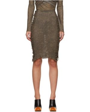 Jade Cropper Ruched Midi Skirt - Green