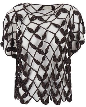 Antonelli Crochet Knitted Top - Black