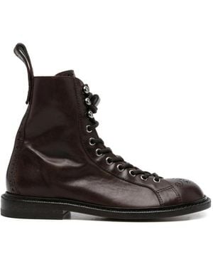 Versace Lace-Up Boots - Brown