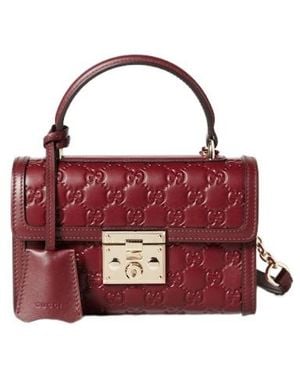 Gucci Padlock Small Top Handle Bag - Red