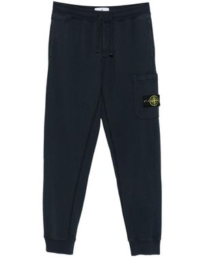 Stone Island Logo Patch Drawstring Trousers - Blue