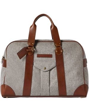 Brunello Cucinelli leather trim holdall bag in brown