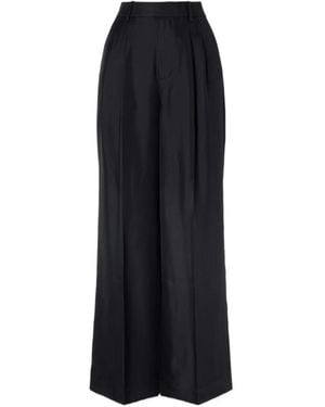 Lisa Yang Pleated Silk-Twill Wide-Leg Pants - Black