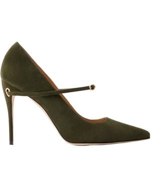 Jennifer Chamandi Lorenzo 105 Suede Court Shoes - Green