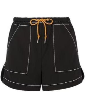 Ganni Drawstring Waist Shorts - Black