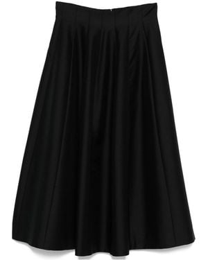 Alberta Ferretti Pleated Midi Skirt - Black