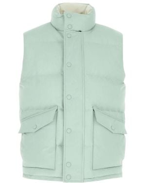 McQueen Logo Print Padded Gilet - Green