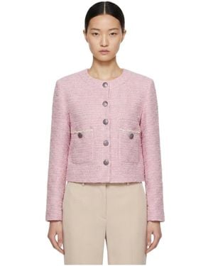 Marissa Chiara Crew Neck Casual Jacket - Pink