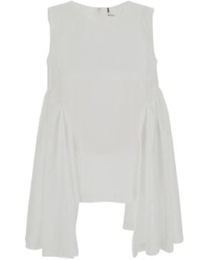 Comme des Garçons Sleeveless Flared Top - White