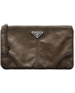 Prada Leather Wallet - Brown