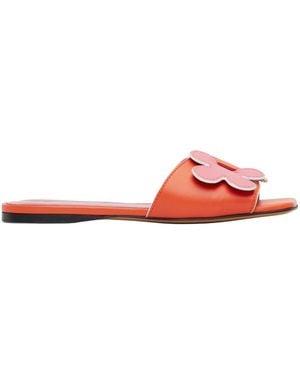 Marni And Leather Daisy Sandal - Red