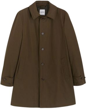 Aspesi Button-Front Wide-Collar Jacket - Brown