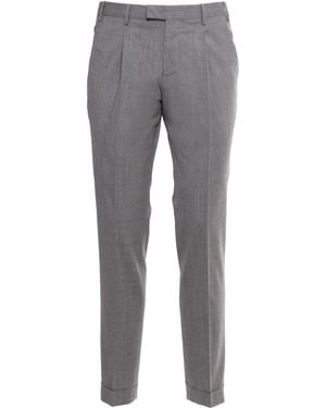 PT01 Pt Torino Turn-Up Hem Straight-Leg Trousers - Grey