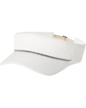 Brunello Cucinelli Crystal-Embellished Cap - White
